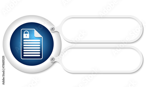 white frames and document icon and padlock