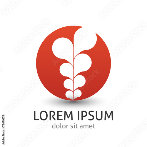 Orange Plant Flower Logo design. Vector template.