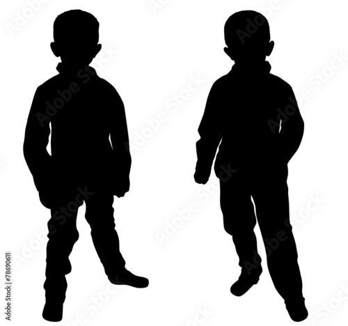 Silhouettes of two fashion boys