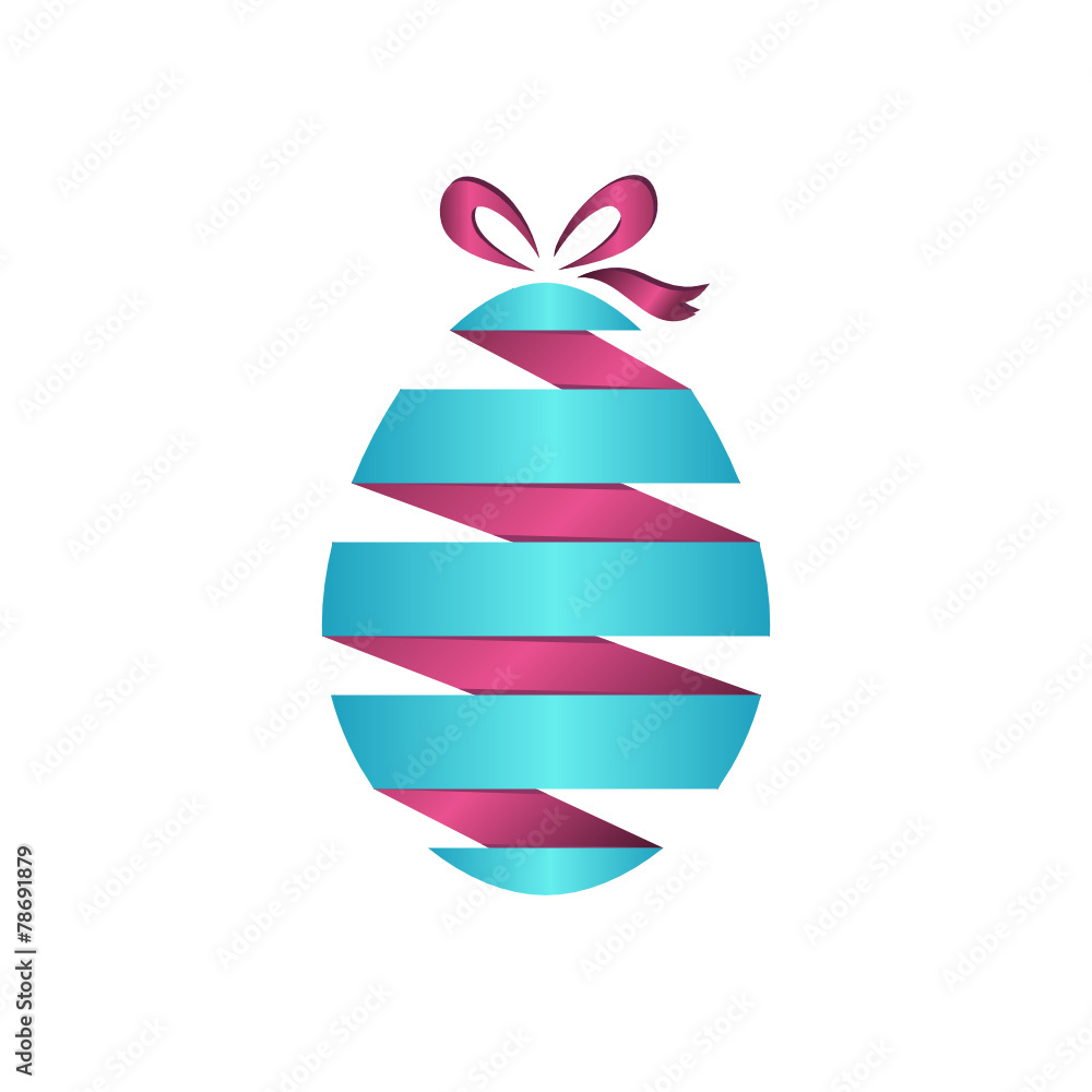 Vector paper easter egg with bow Vector paper easter egg with bow