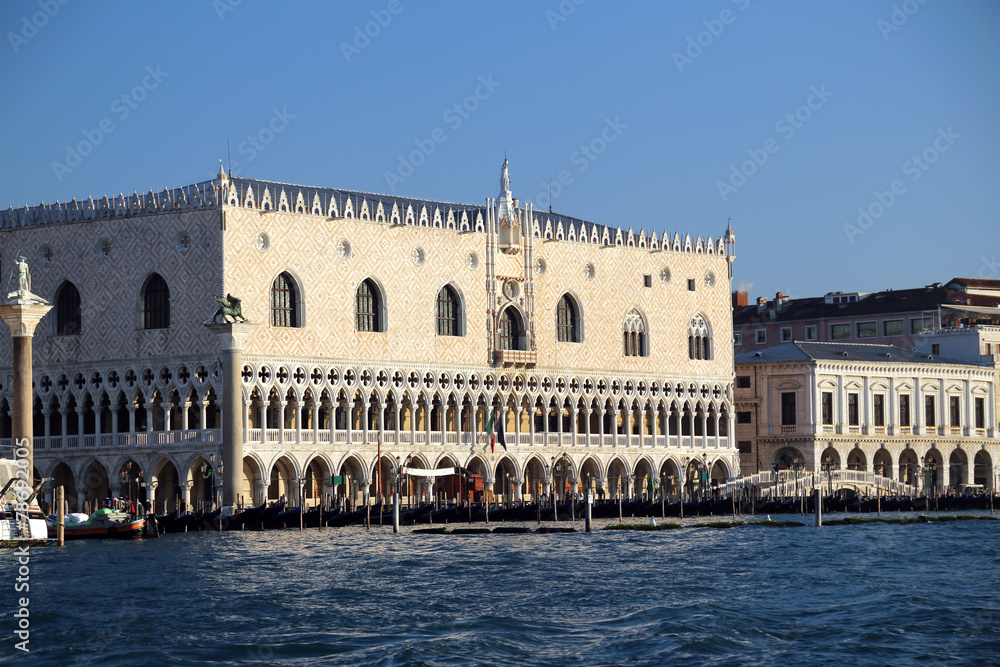 Doge's Palace from the adriatic sea in Venice Italy