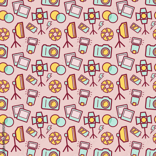 Photographic seamless pattern. Vector background.