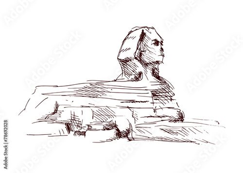 Hand sketch sphinx. Vector illustration