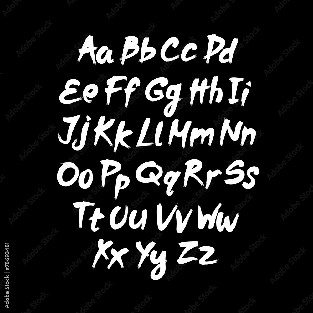 Trendy hand drawing alphabet, vector illustration. Trendy hand drawing alphabet, vector illustration.