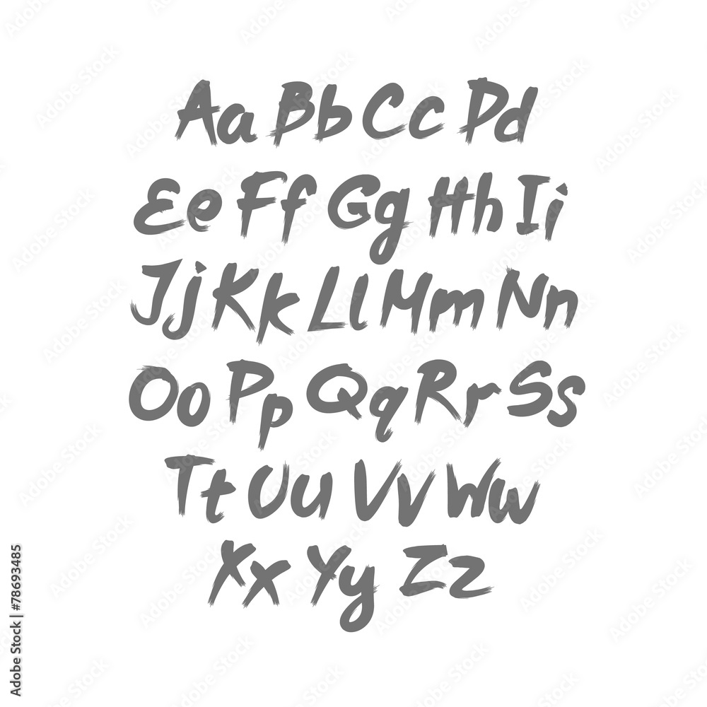 Vector alphabet. Letters of the alphabet written with a brush. Vector alphabet. Letters of the alphabet written with a brush.