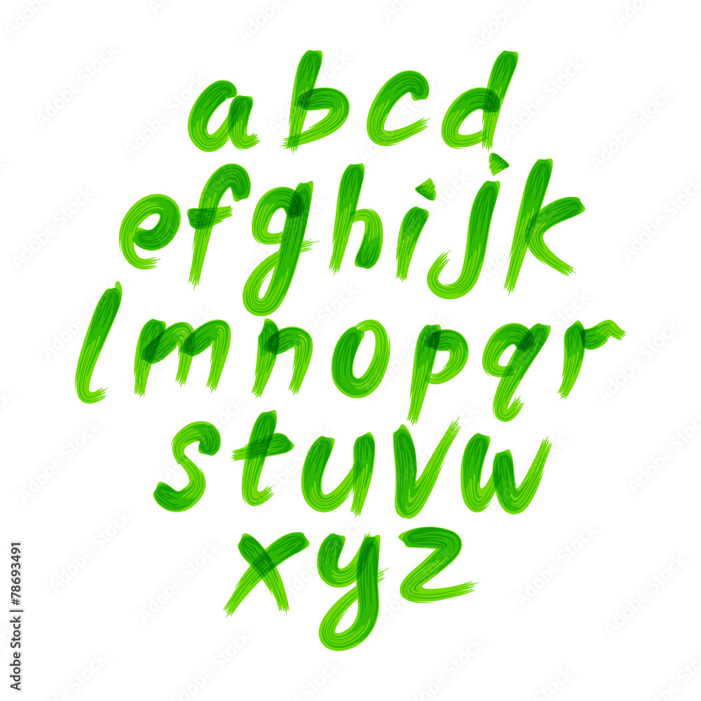 Vector alphabet. Letters of the alphabet written with a brush.
