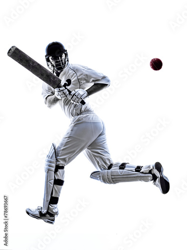 Cricket player batsman silhouette