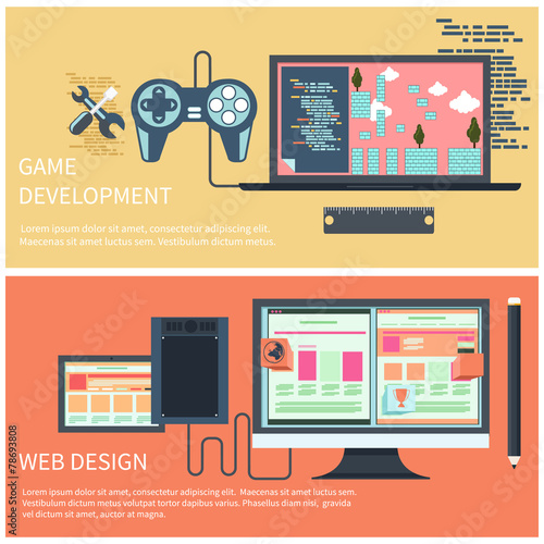 Game development and web design concept