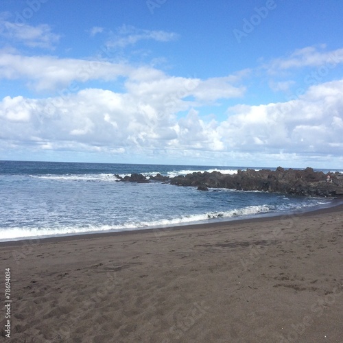 playa Jardin  beach with volcanic black sand   Tenerife  Spain
