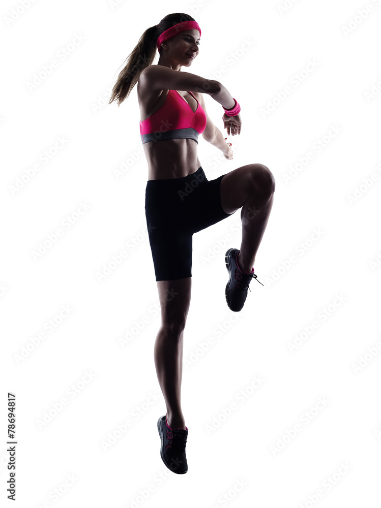 woman fitness jumping exercises silhouette woman fitness jumping exercises silhouette