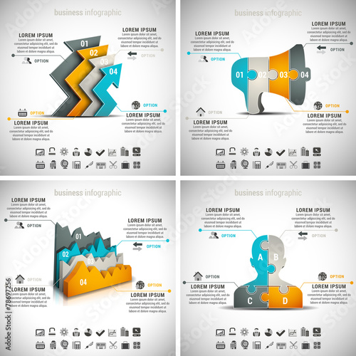 4 in 1 Business Infographics