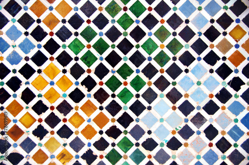 Tile decoration, Alhambra palace, Spain