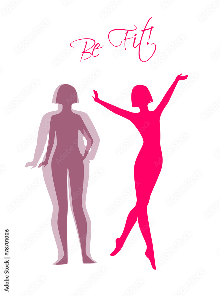 Be fit, woman silhouette images