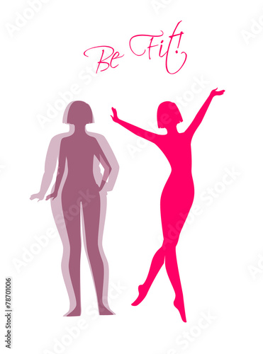 Be fit  woman silhouette images