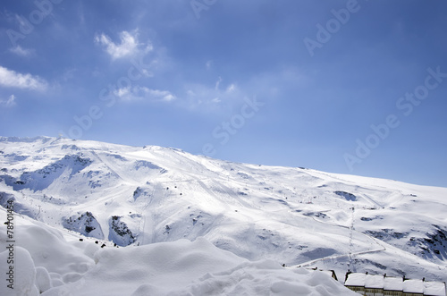 view of a spanish resort station,  Sierra Nevada.