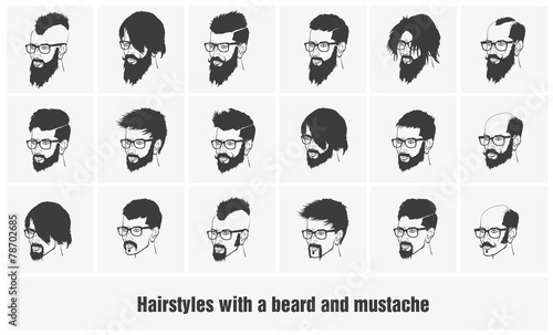 hairstyles with a beard and mustache wearing glasses full face
