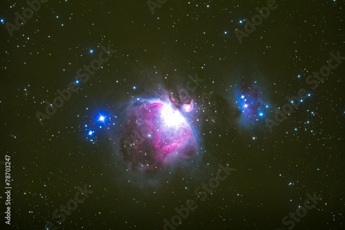 The Orion Nebula photography taken with telescope.