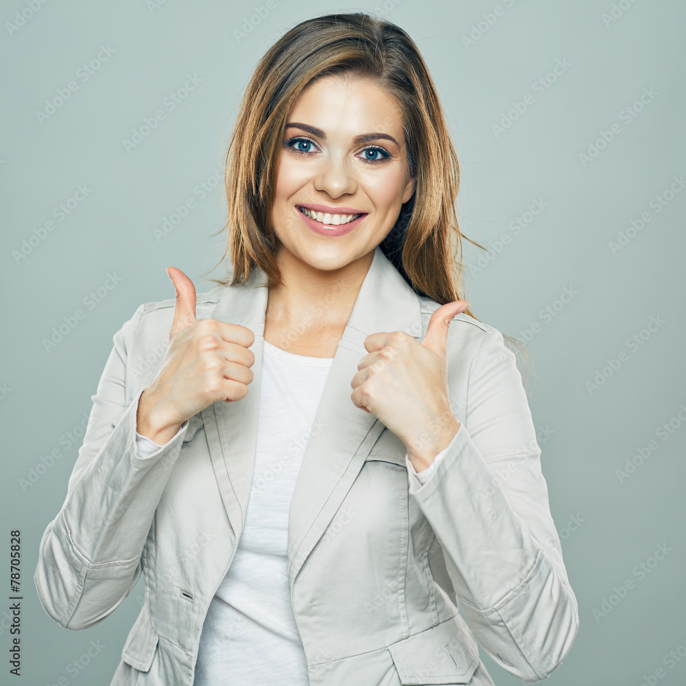 Thumb Up. Business woman portrait.