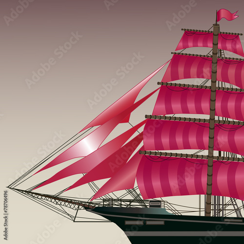 ship with scarlet sails