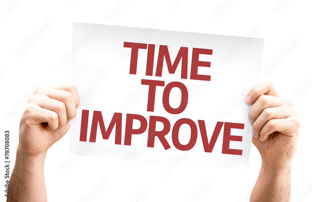 Time to Improve card isolated on white background Time to Improve card isolated on white background