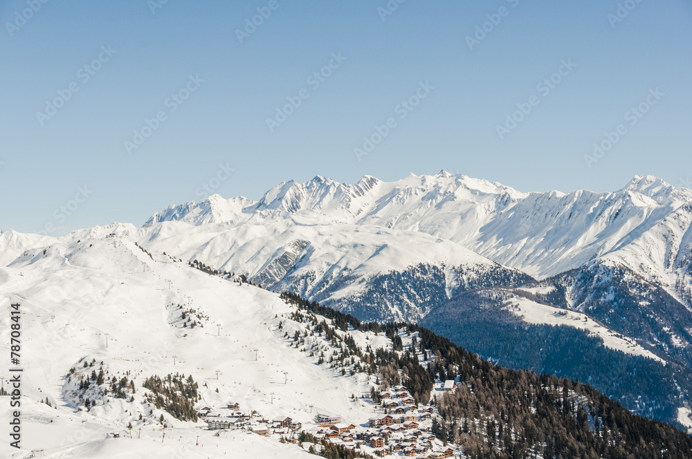 Bettmeralp, Dorf, Bergdorf, Alpen, Schweizer Berge, Wintersport, Winterferien, Winter, Wallis, Schweiz