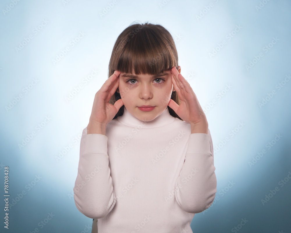 The expressive portrait of the young girl isolated The expressive portrait of the young girl isolated
