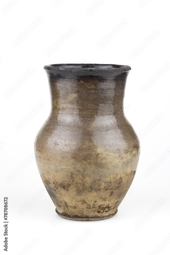 Ancient clay jug isolated