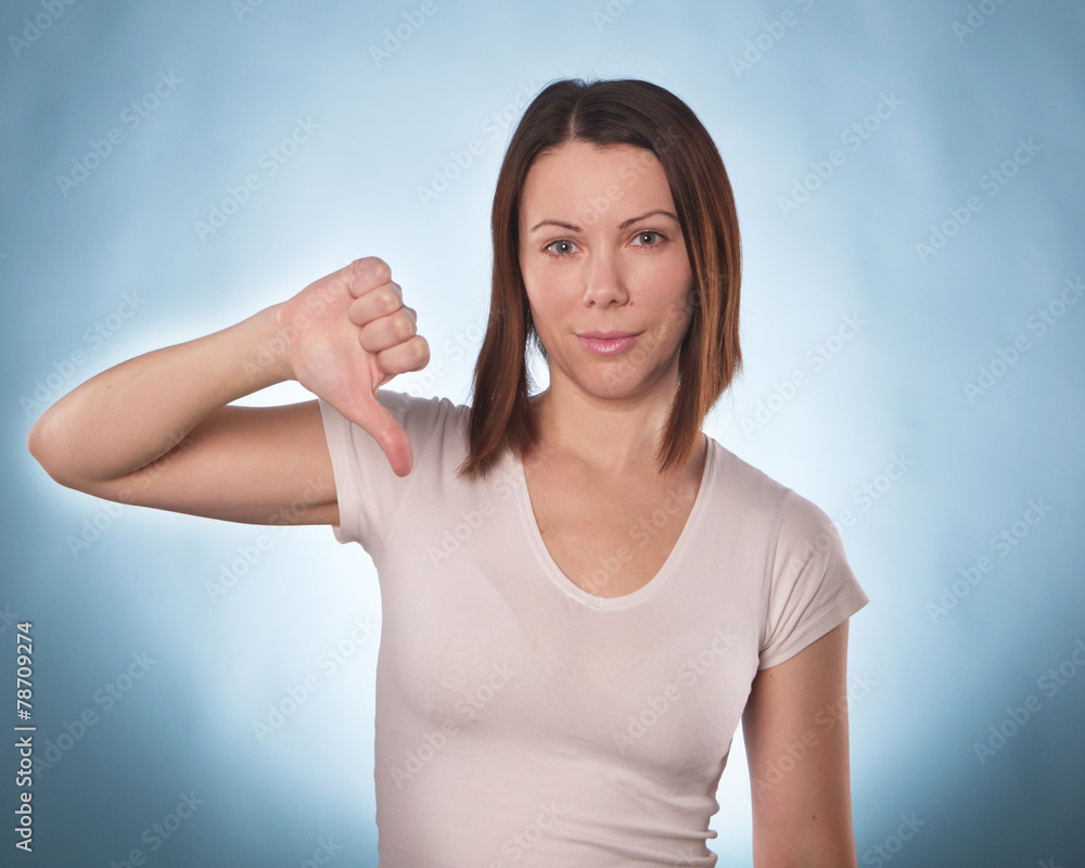 the woman with short hair with the index finger isolated the woman with short hair with the index finger isolated