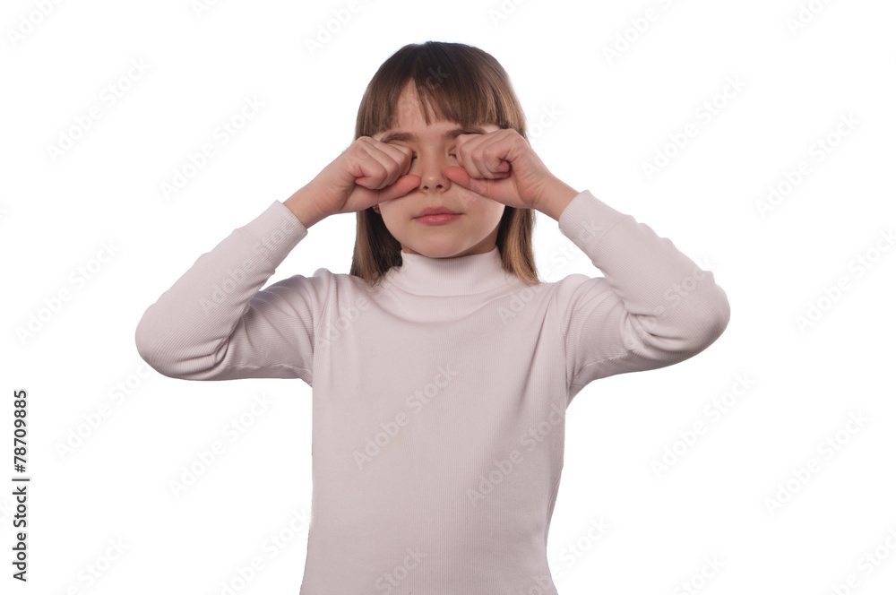 The expressive portrait of the young girl isolated The expressive portrait of the young girl isolated