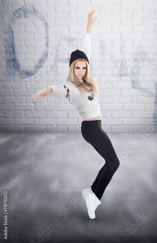 Hip hop dancer portrait on ...