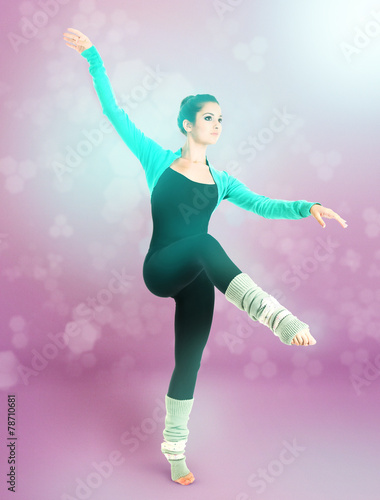 Young beautiful dancer on b...