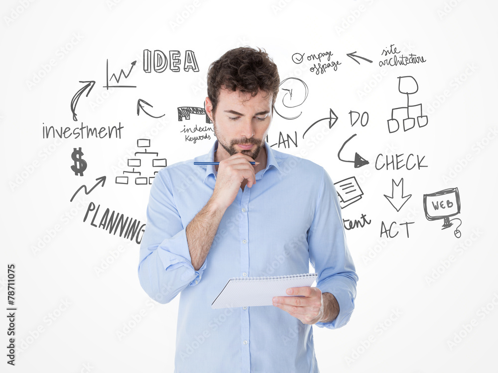focused manager finding new solutions for his business focused manager finding new solutions for his business
