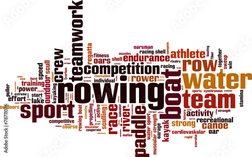 Rowing word cloud concept. Vector illustration