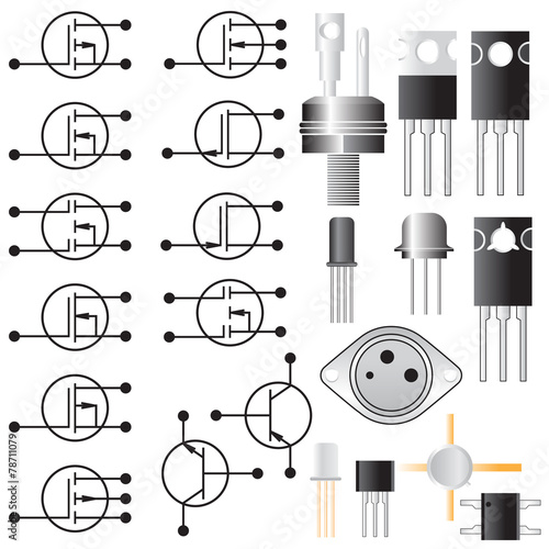 Transistors. Electronic symbols