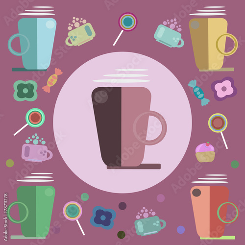 coffee, candies and sweets for a card