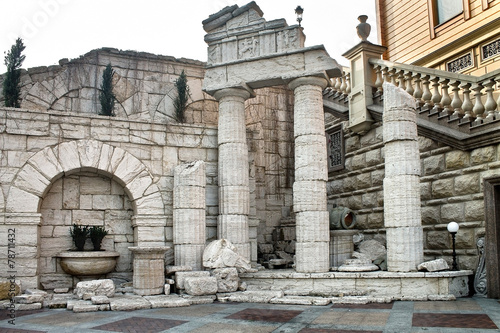 Photography Decorative ruins in the design of the yard
