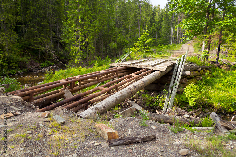 Broken wooden bridge Broken wooden bridge