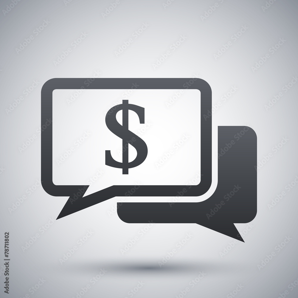 Vector speech bubbles icon with dollar sign Vector speech bubbles icon with dollar sign