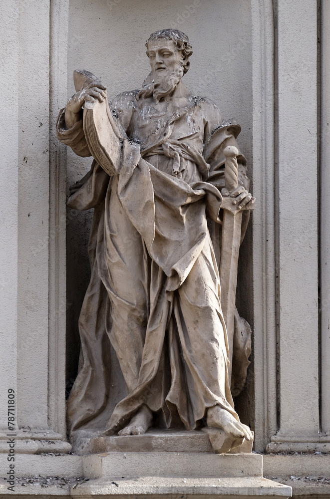 Obraz premium St Paul the Apostle, Church of the Holy Blood in Graz, Austria