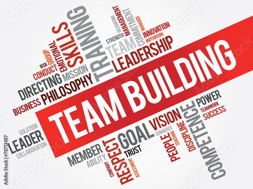 TEAM BUILDING word cloud, business concept