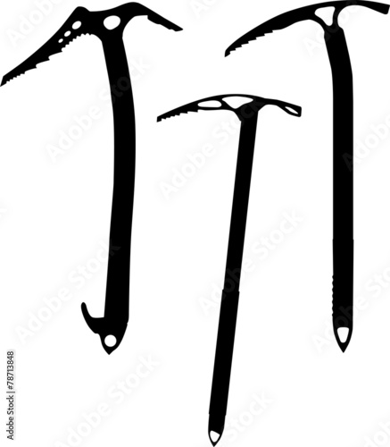 Vector pack of ice axes silhouettes