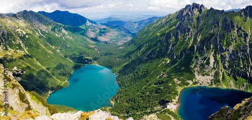 Beautiful glacial lakes in Polish Tatra mountains