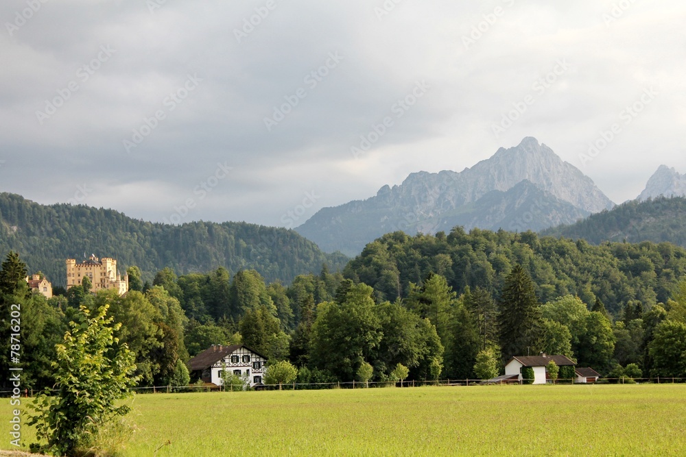Mountain landscape with Hohenschwangau Castle