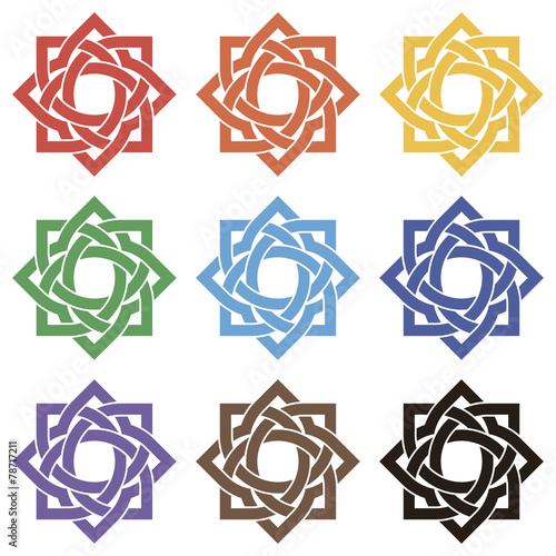 Set of stars from intertwined ribbon