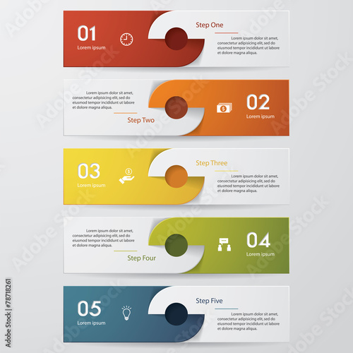 Design clean number banners template. Vector.