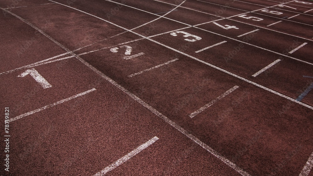 close-up of a running track