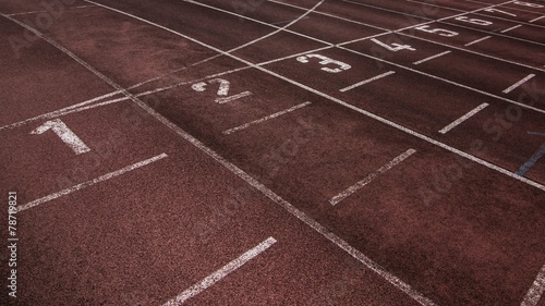 close-up of a running track