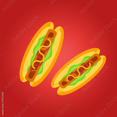 Illustration of two hot dog
