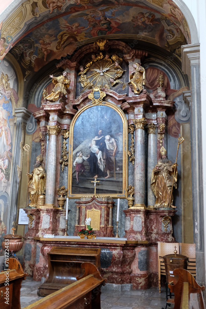 Altar of St John of God in Barmherzigenkirche in Graz, Austria 
