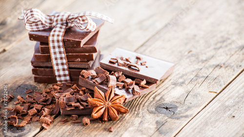 Wallpaper Mural Dark chocolate brown wooden table. Torontodigital.ca